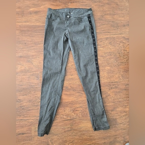 Harley-Davidson Denim - Harley Davidson Side Clasp Skinny Pants Dark Gray Womens Size 4